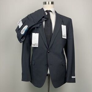 Bar III Mens Slim fit 2-pc Suit Jacket 46R Pants 36Wx30L Charcoal Grey E111705